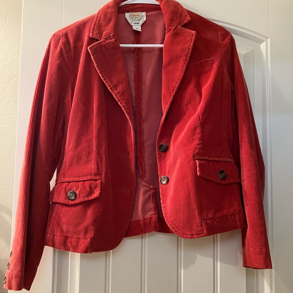 Talbots Corduroy Orange Jacket Size 6